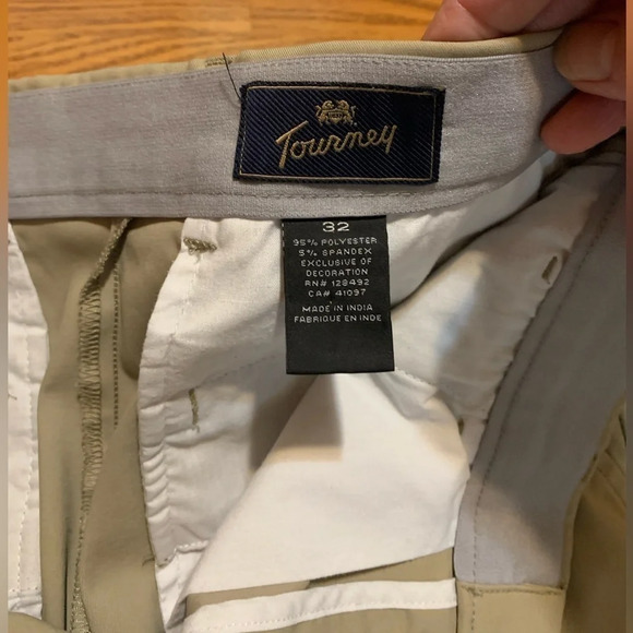 Men’s Tourney solid tech flat front performance khaki golf shorts size 32 - Picture 3 of 7